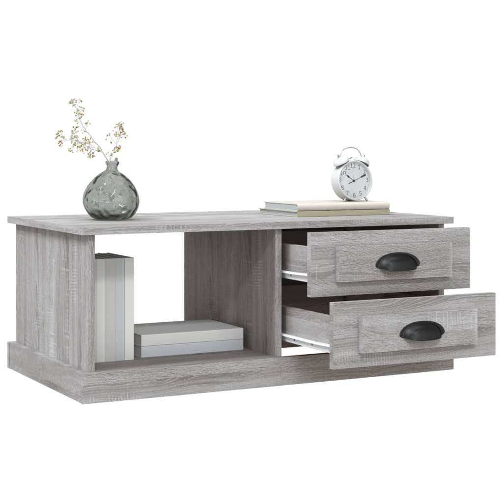 Luminous Minimalism: White Engineered Wood Coffee Table