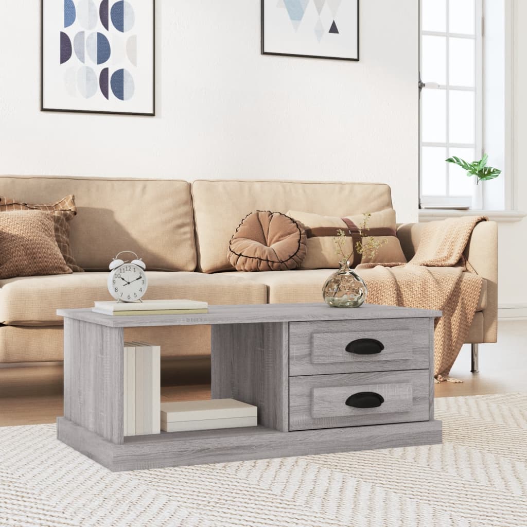 Luminous Minimalism: White Engineered Wood Coffee Table