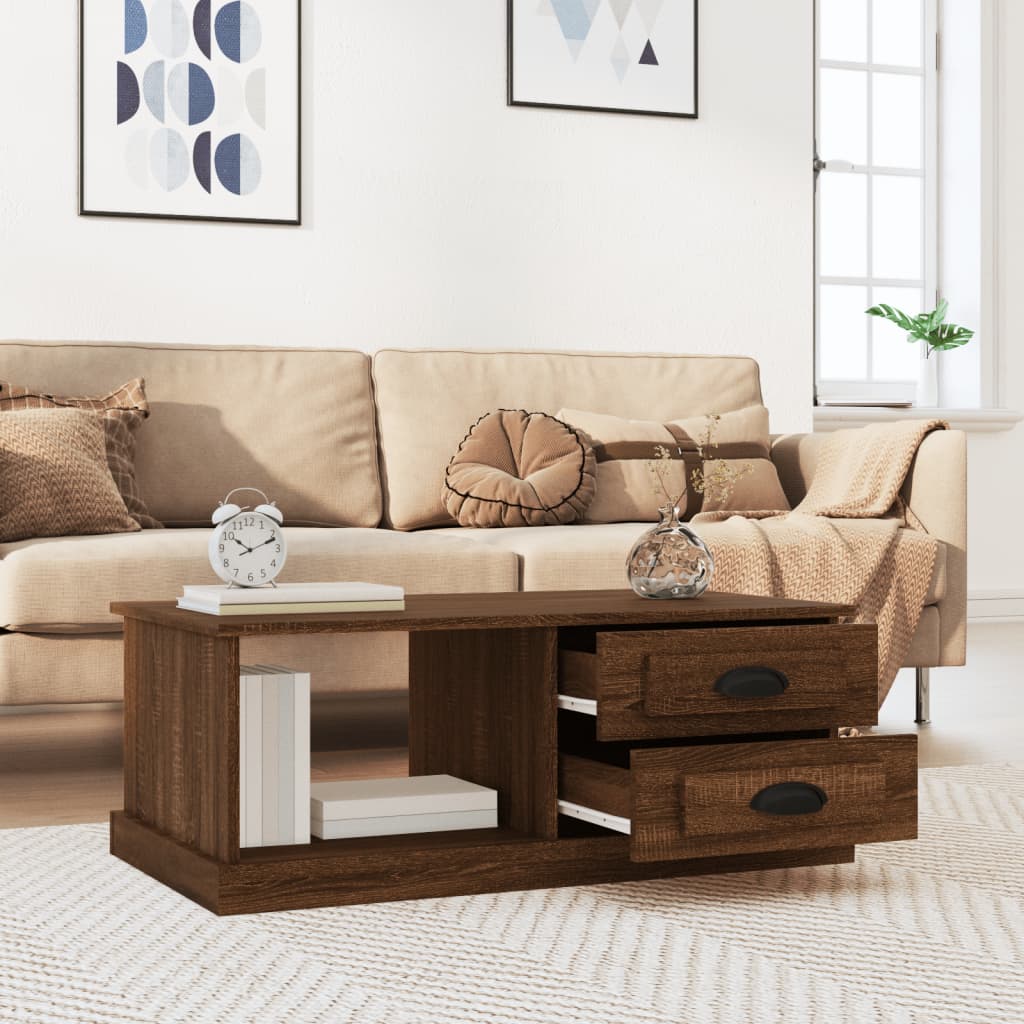 Luminous Minimalism: White Engineered Wood Coffee Table