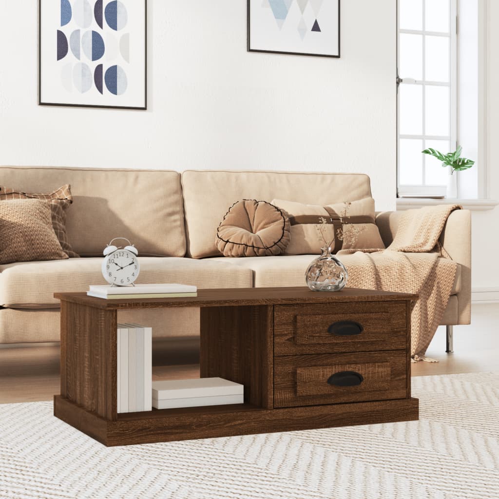 Luminous Minimalism: White Engineered Wood Coffee Table