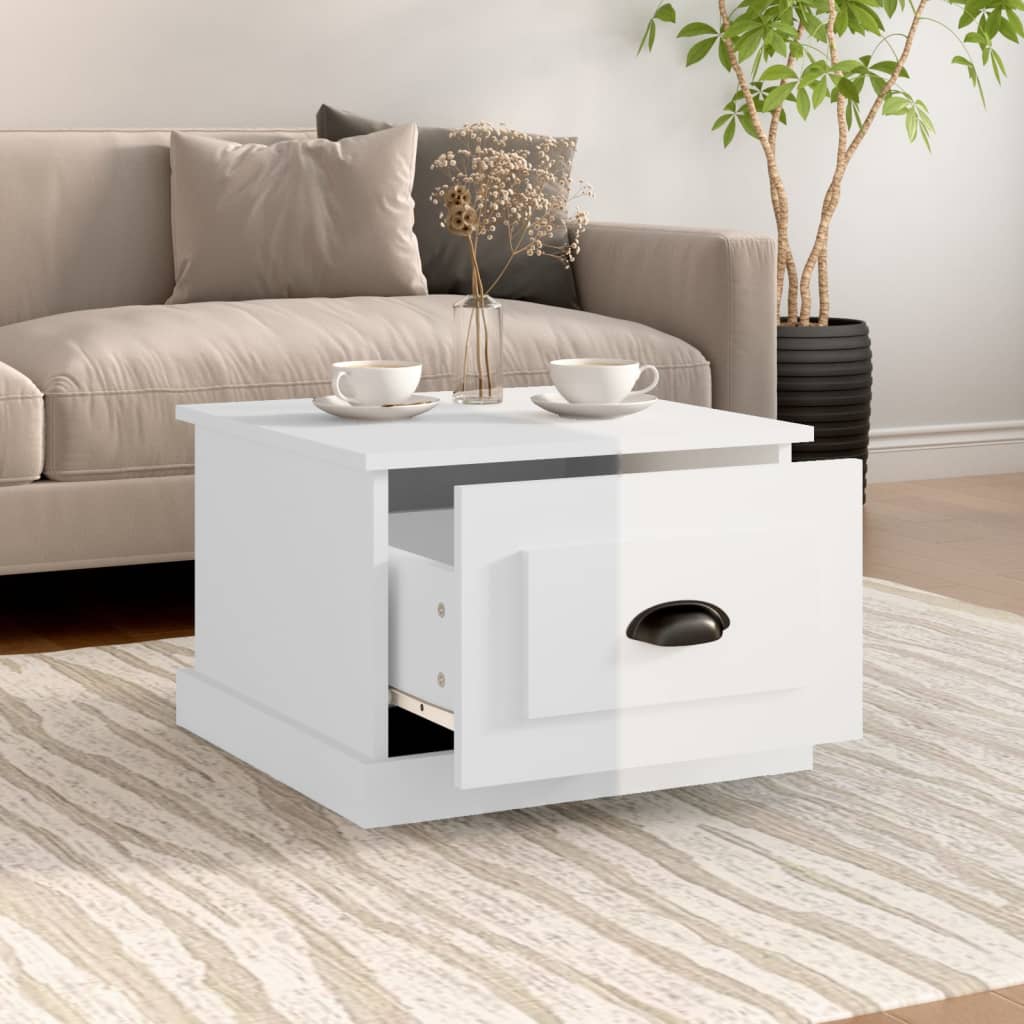 Sleek Simplicity: White Engineered Wood Coffee Table for Modern Living