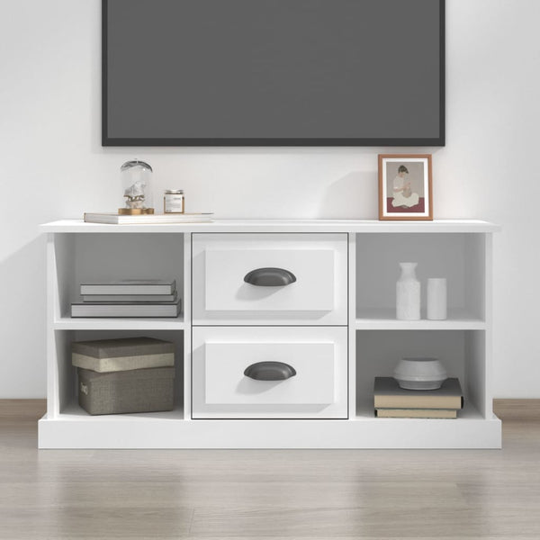  Elegantly Minimalist White Engineered Wood TV Cabinet