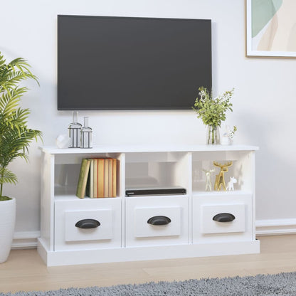 Modern White Engineered Wood TV Cabinet