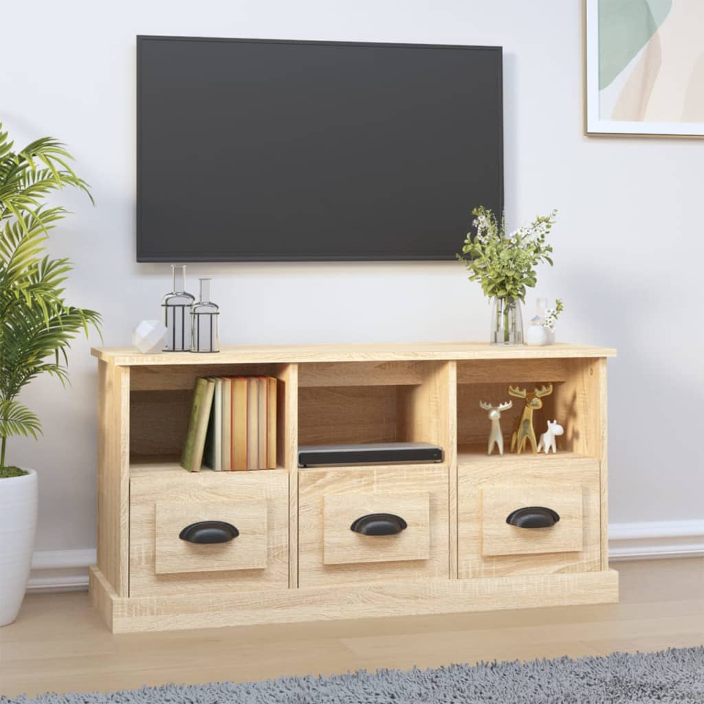 Modern White Engineered Wood TV Cabinet