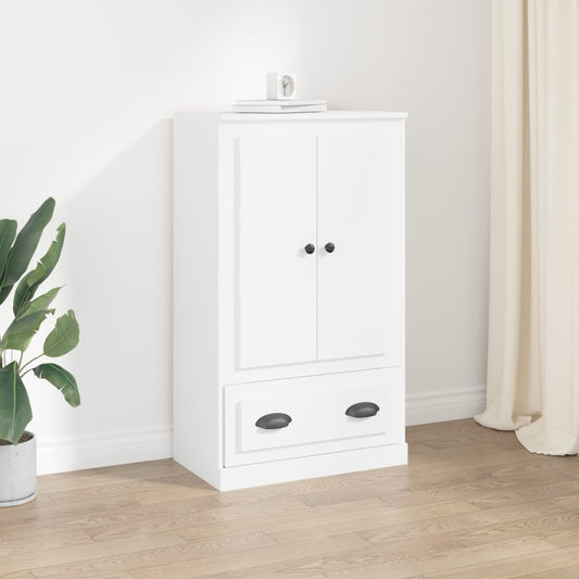 Sleek White Highboard in Engineered Wood