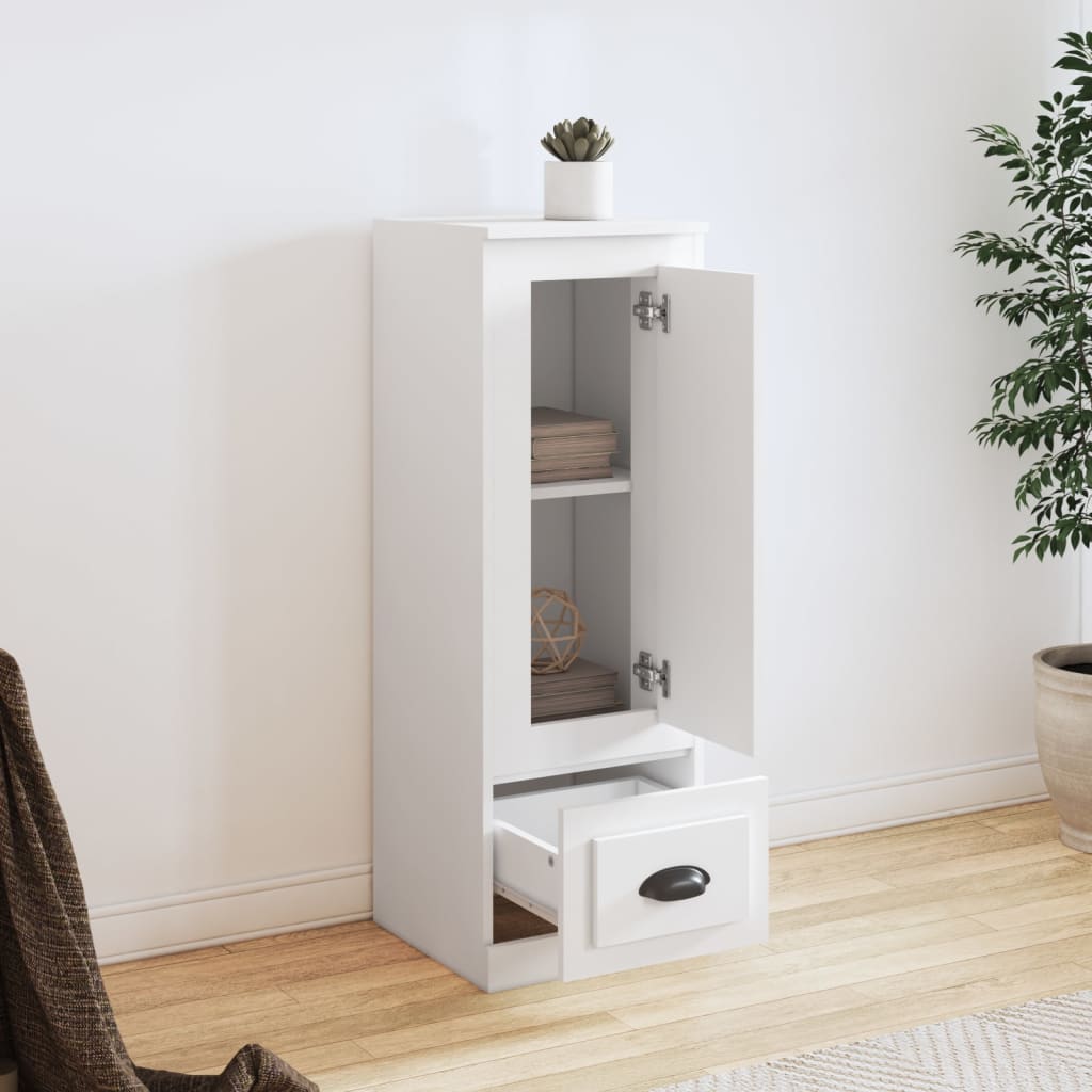 Contemporary White Highboard in Engineered Wood
