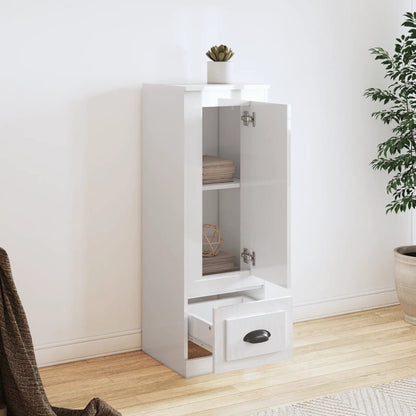 Contemporary White Highboard in Engineered Wood