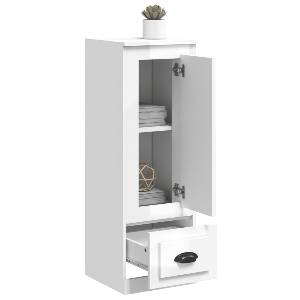 Contemporary White Highboard in Engineered Wood