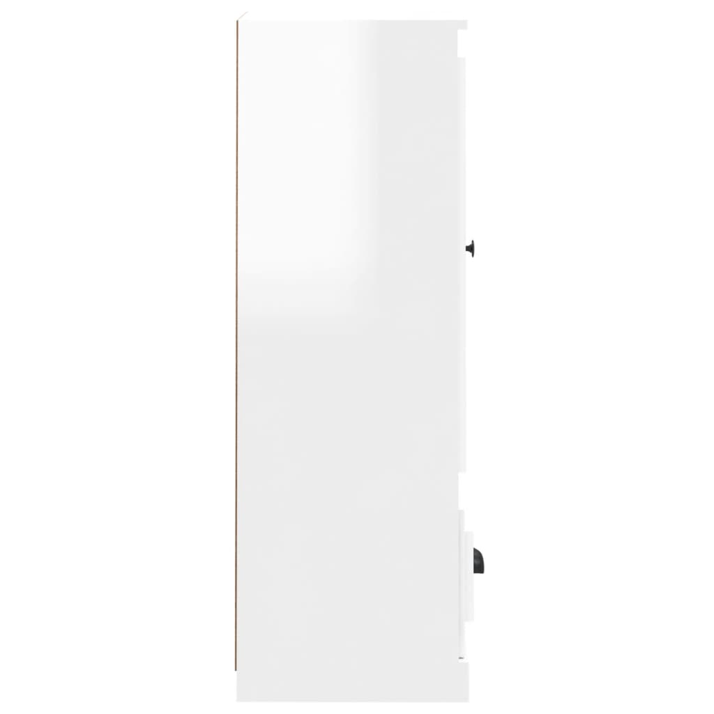 Contemporary White Highboard in Engineered Wood