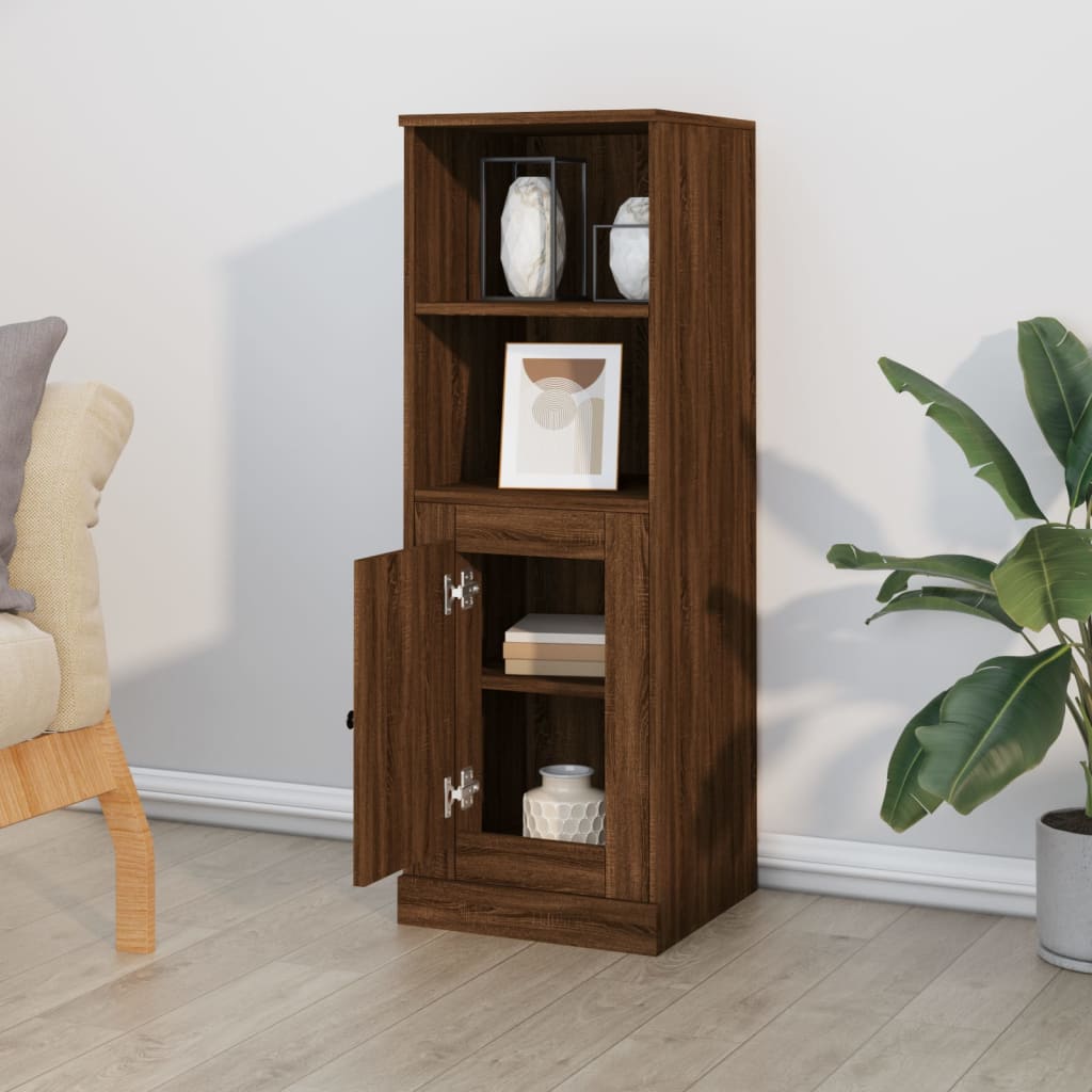 Modern White Highboard in Engineered Wood