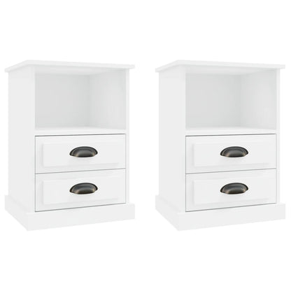 Dual Ivory Whispers: Set of 2 White Bedside Cabinets
