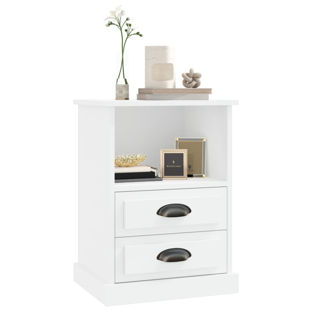Dual Ivory Whispers: Set of 2 White Bedside Cabinets
