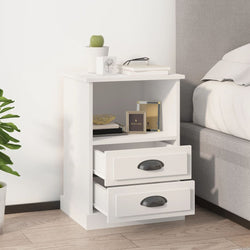 Dual Ivory Whispers: Set of 2 White Bedside Cabinets