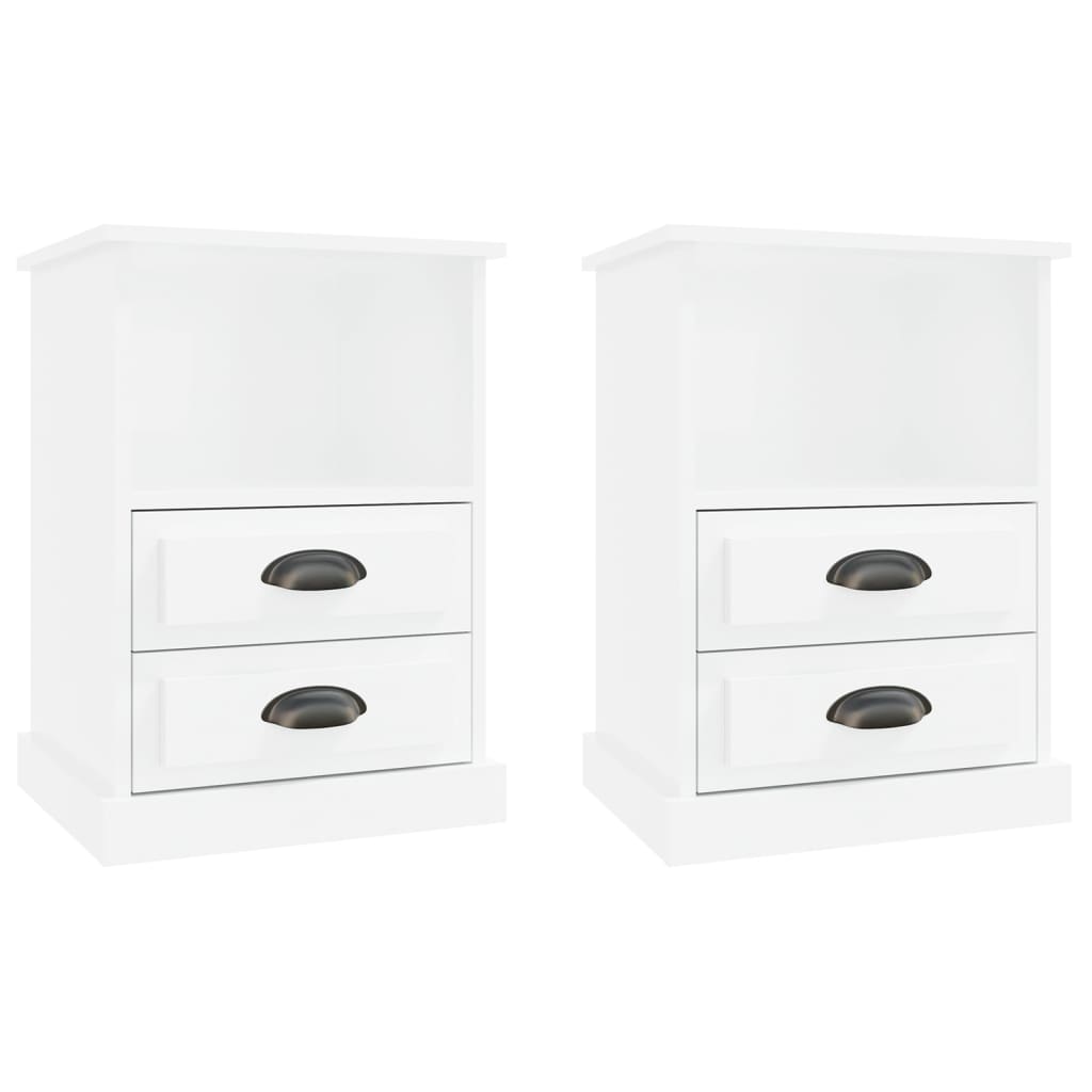 Dual Ivory Whispers: Set of 2 White Bedside Cabinets