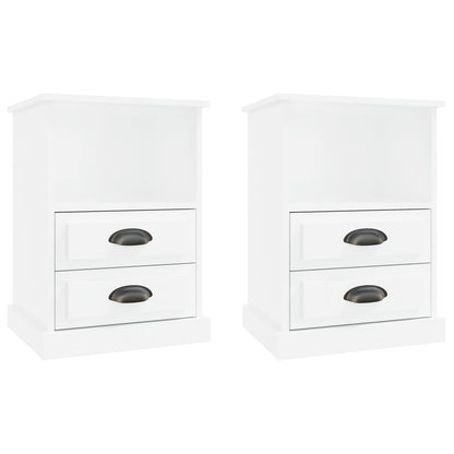Dual Ivory Whispers: Set of 2 White Bedside Cabinets