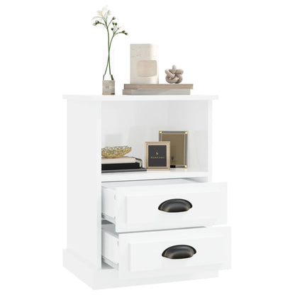 Dual Ivory Whispers: Set of 2 White Bedside Cabinets