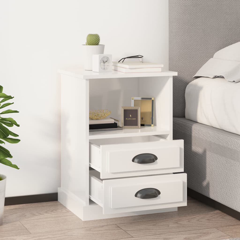Dual Ivory Whispers: Set of 2 White Bedside Cabinets