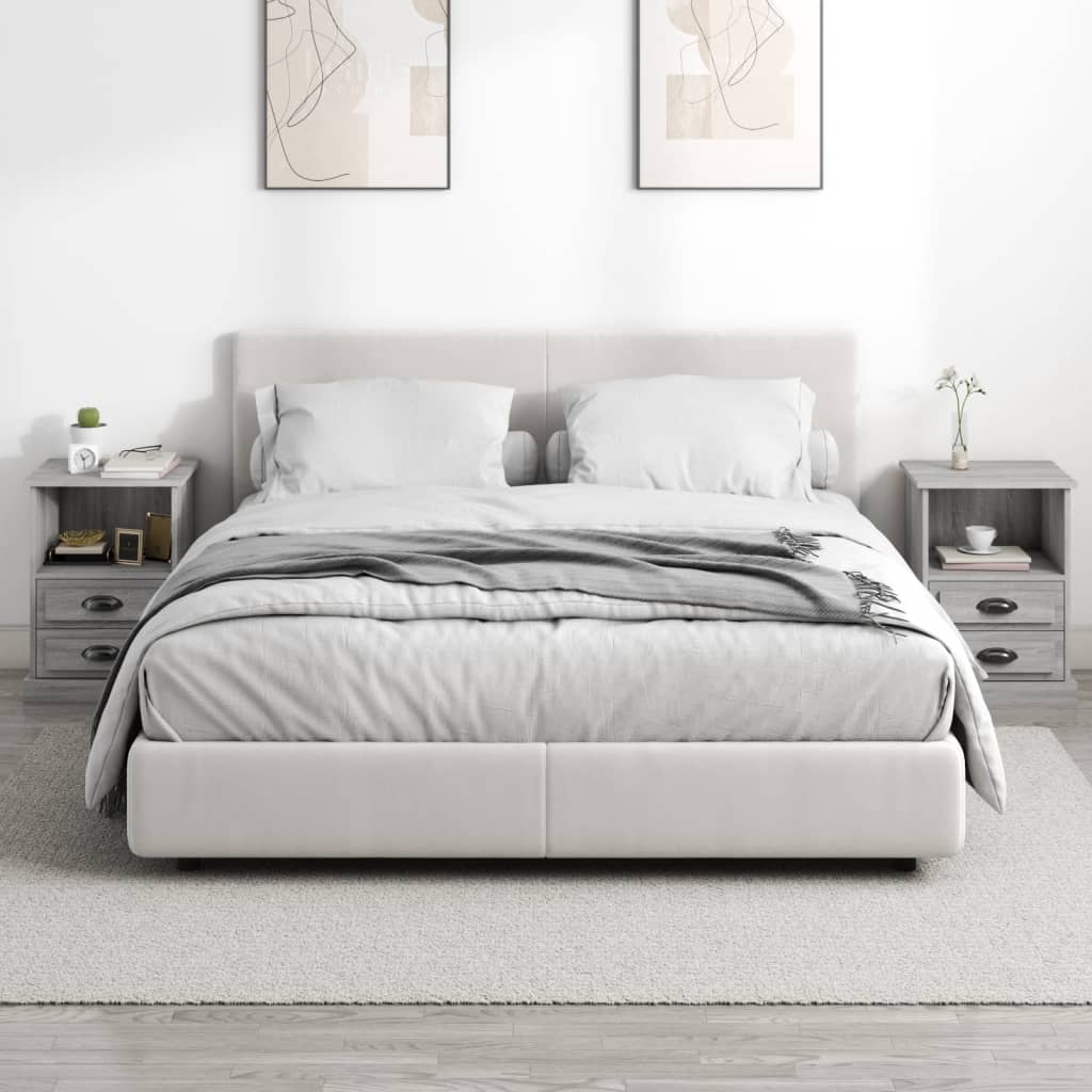 Dual Ivory Whispers: Set of 2 White Bedside Cabinets