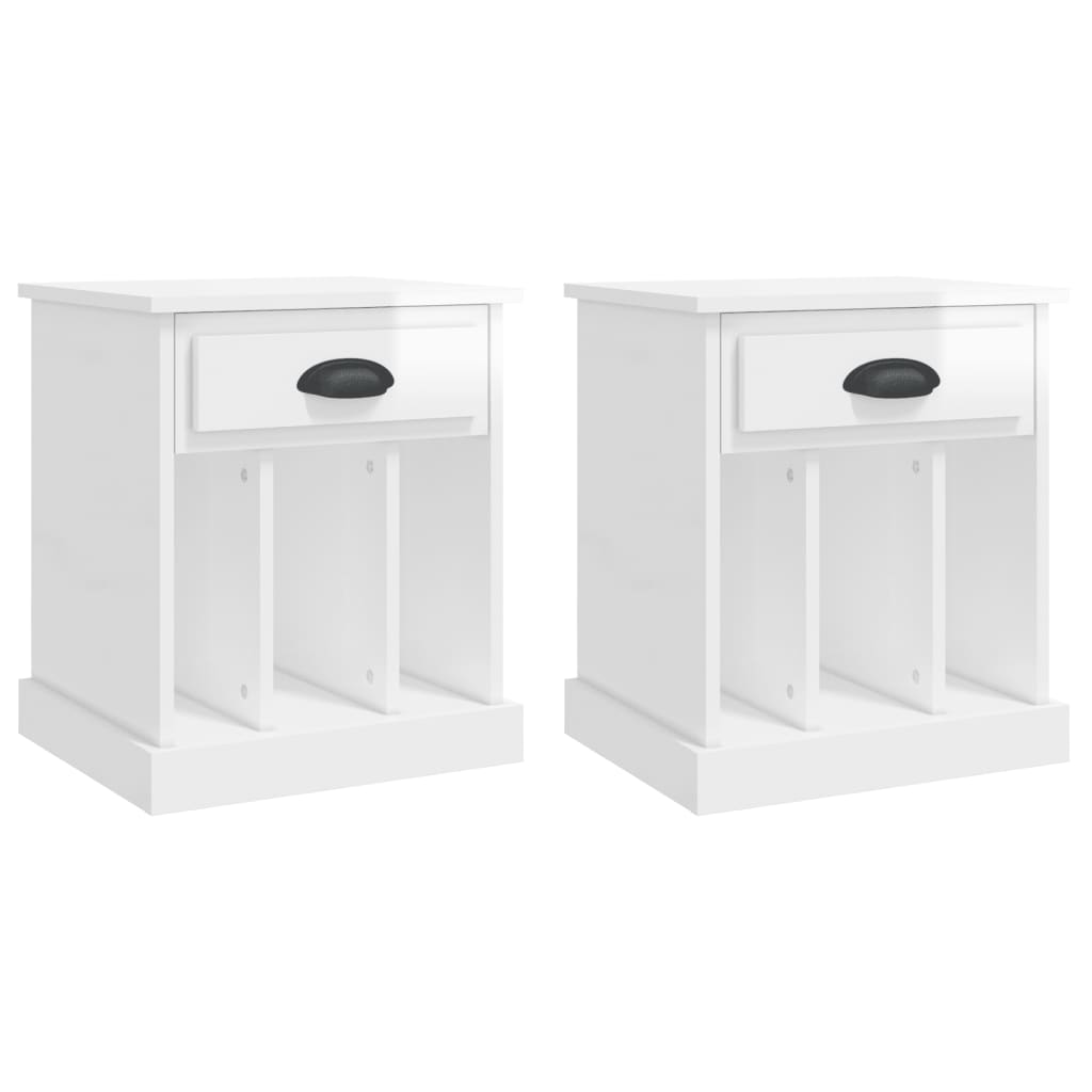 Dual Ivory Comfort: Set of 2 White Bedside Cabinets