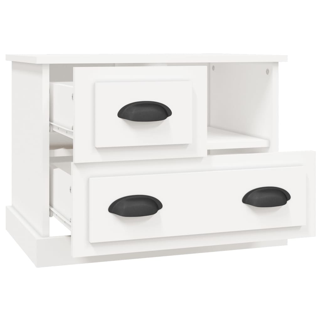 Whispering Elegance: White Bedside Cabinet