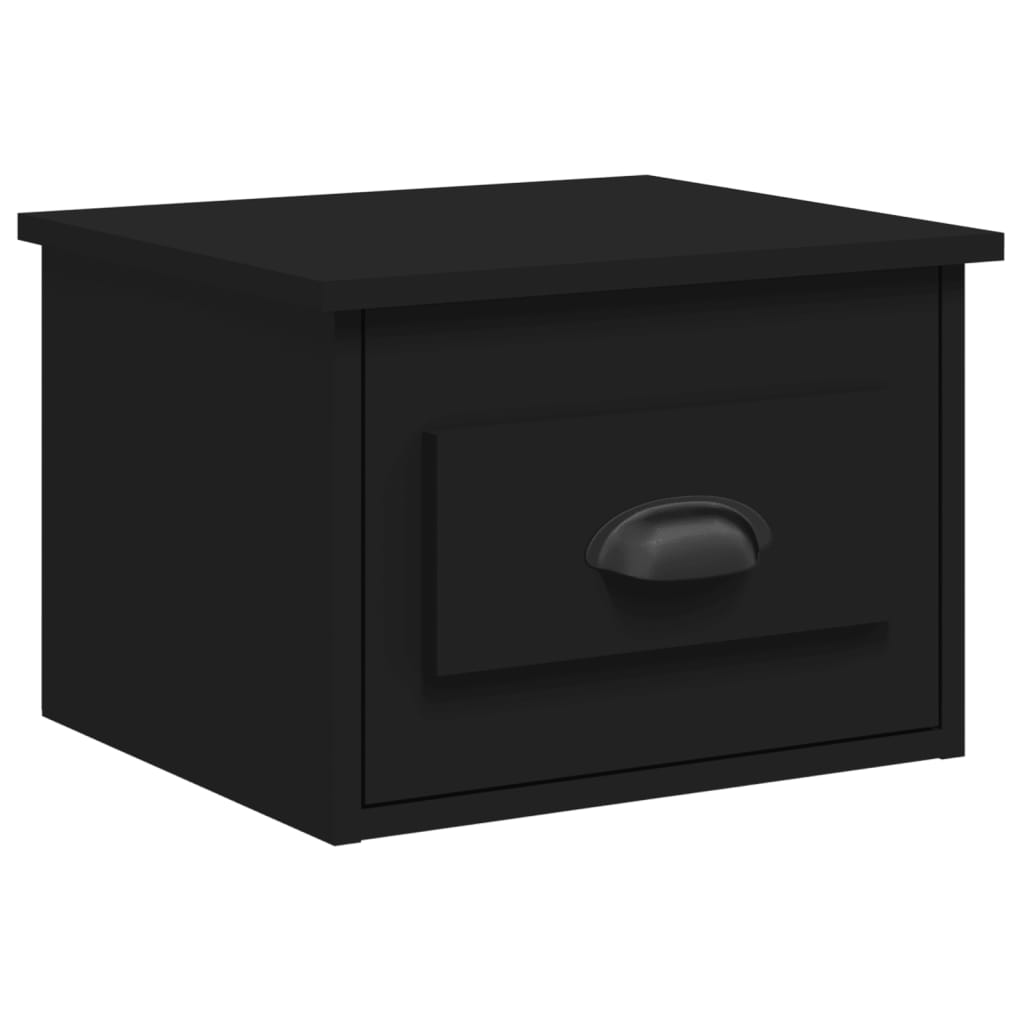 Floating Tranquility: Wall-mounted White Bedside Cabinet