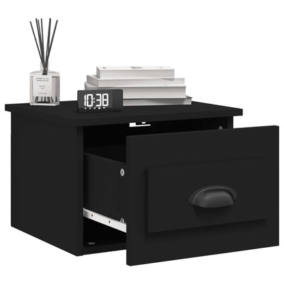 Floating Tranquility: Wall-mounted White Bedside Cabinet
