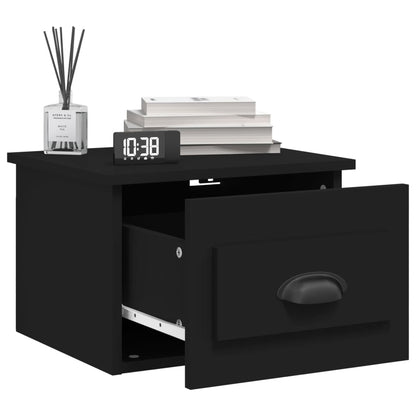 Elevated Dreamscape: Set of 2 Wall-mounted White Bedside Cabinets