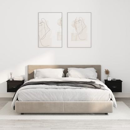 Elevated Dreamscape: Set of 2 Wall-mounted White Bedside Cabinets