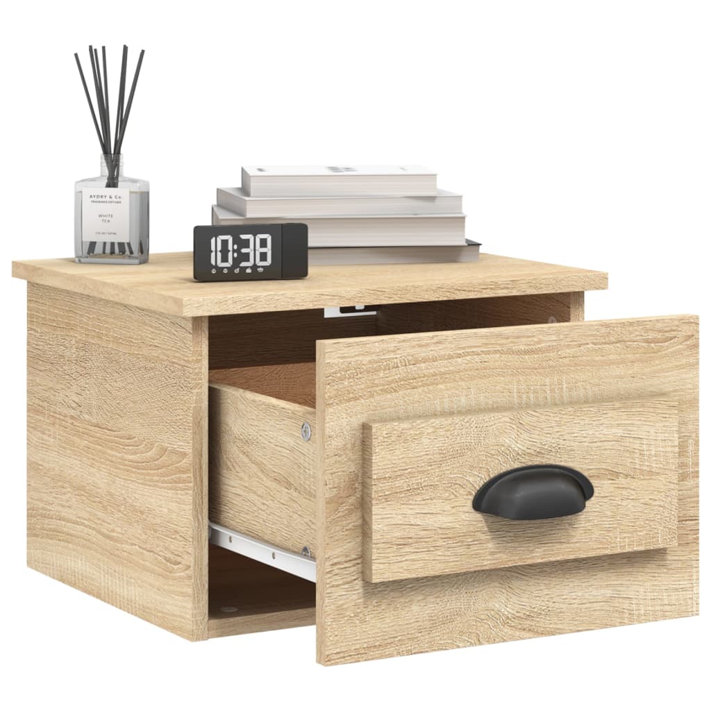 Elevated Dreamscape: Set of 2 Wall-mounted White Bedside Cabinets