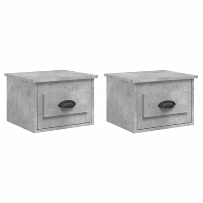 Elevated Dreamscape: Set of 2 Wall-mounted White Bedside Cabinets