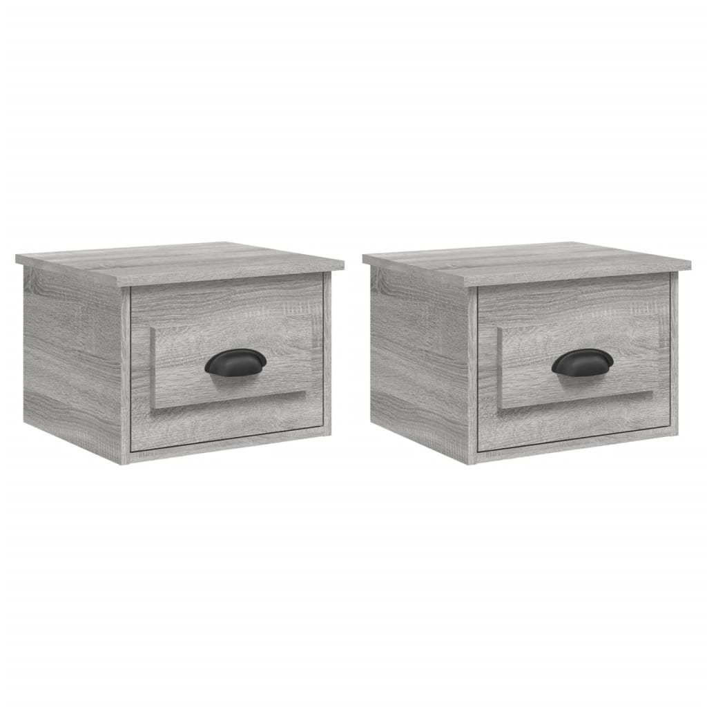 Elevated Dreamscape: Set of 2 Wall-mounted White Bedside Cabinets
