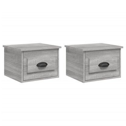 Elevated Dreamscape: Set of 2 Wall-mounted White Bedside Cabinets