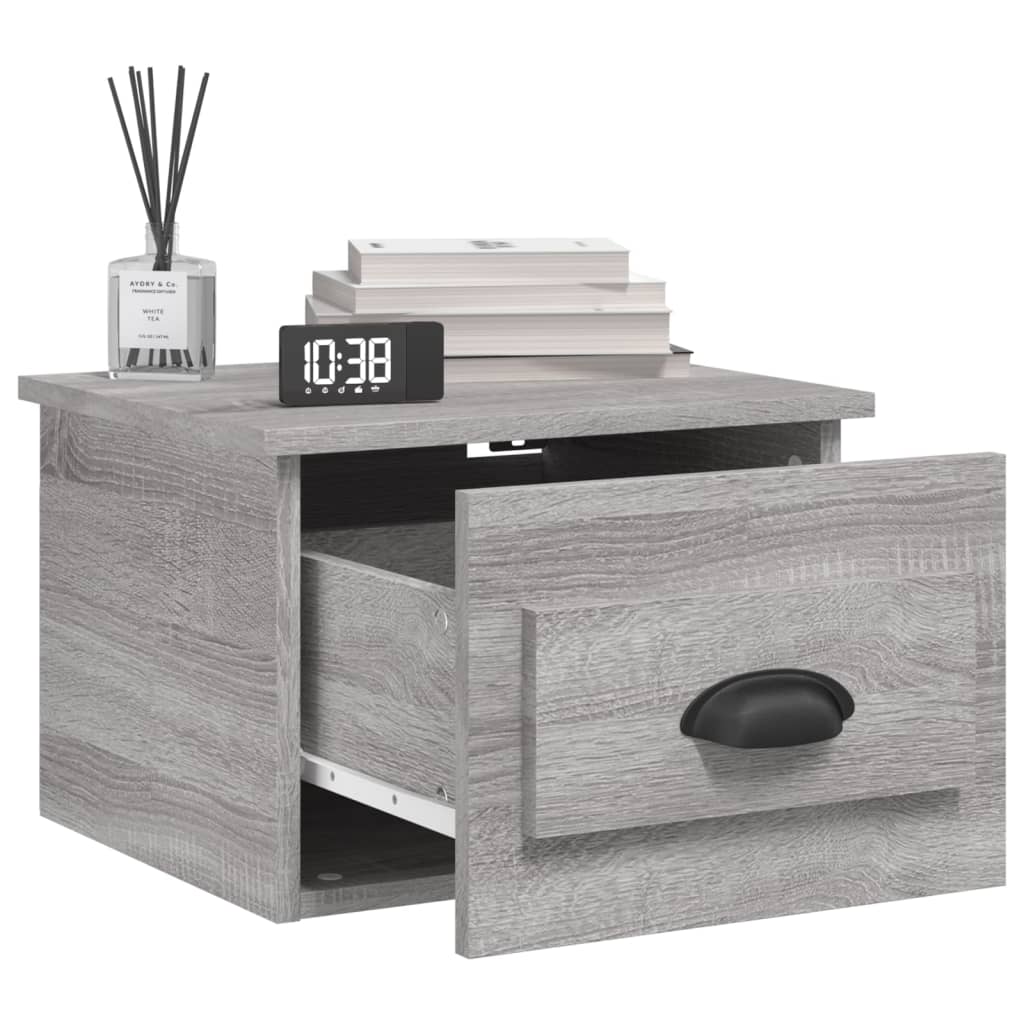 Elevated Dreamscape: Set of 2 Wall-mounted White Bedside Cabinets