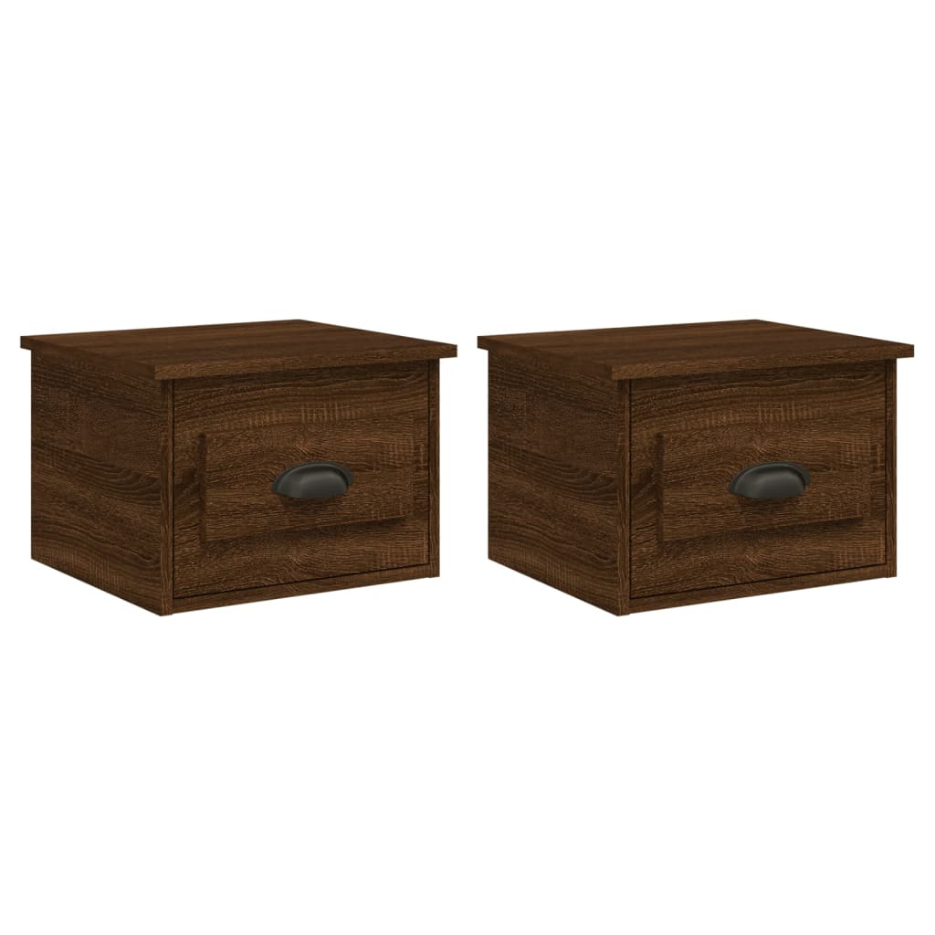 Elevated Dreamscape: Set of 2 Wall-mounted White Bedside Cabinets
