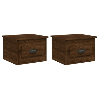Elevated Dreamscape: Set of 2 Wall-mounted White Bedside Cabinets