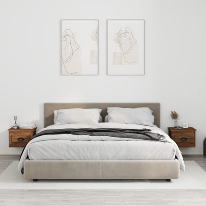 Elevated Dreamscape: Set of 2 Wall-mounted White Bedside Cabinets