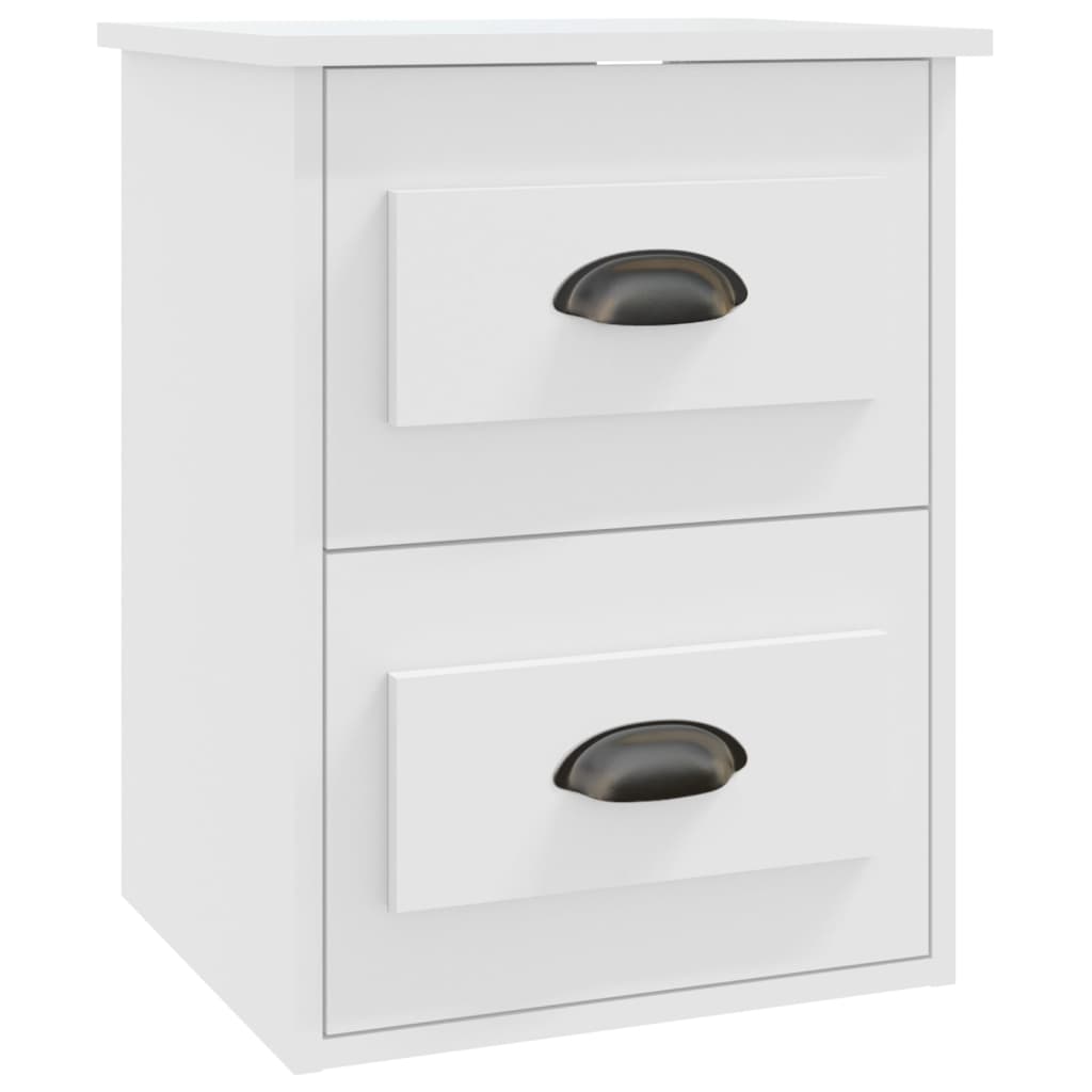 Ethereal Dreams: Wall-mounted White Bedside Cabinet