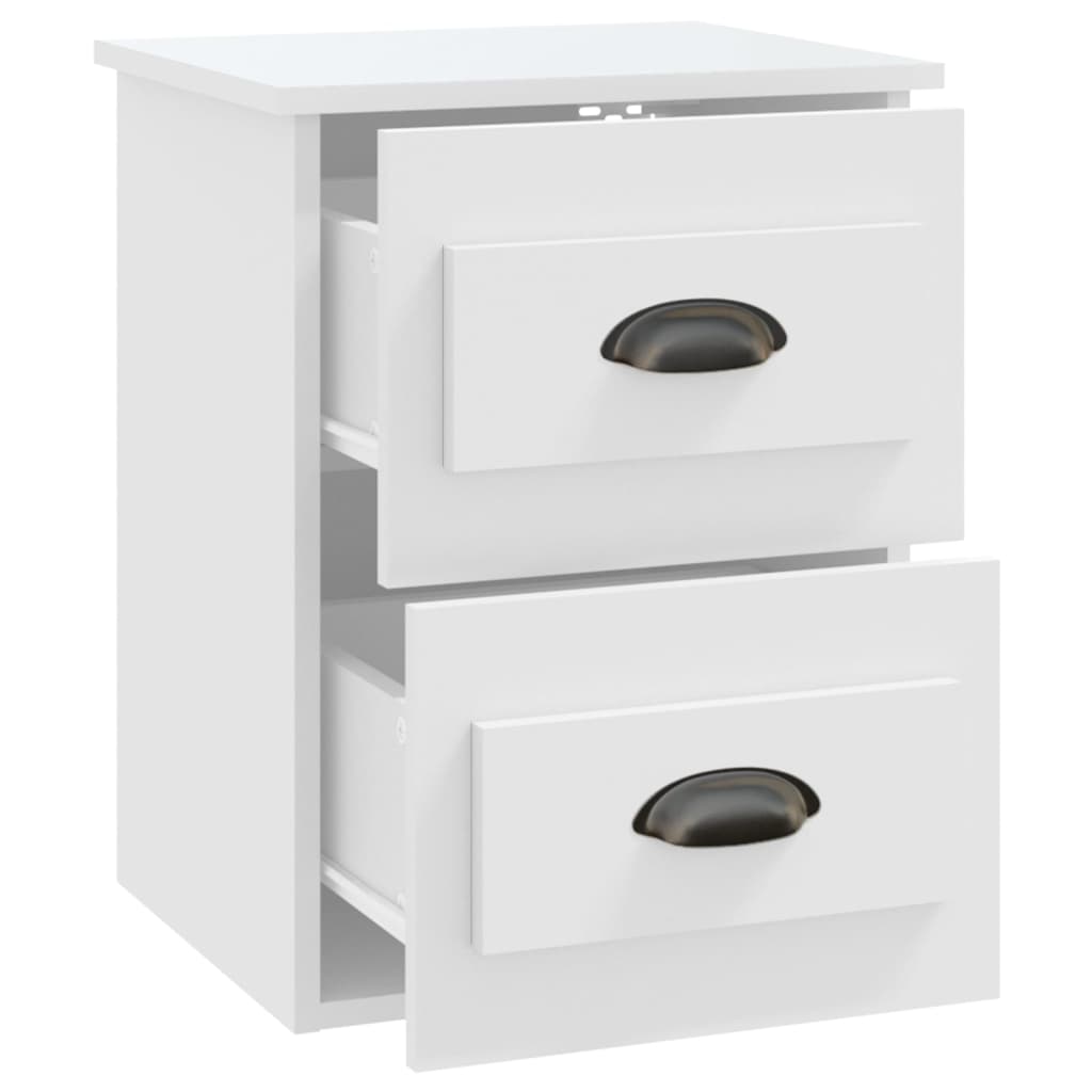 Ethereal Dreams: Wall-mounted White Bedside Cabinet