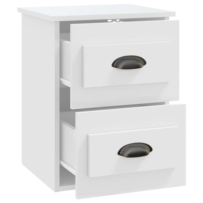 Ethereal Dreams: Wall-mounted White Bedside Cabinet