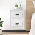 Serene Haven: Set of 2 Wall-mounted White Bedside Cabinets