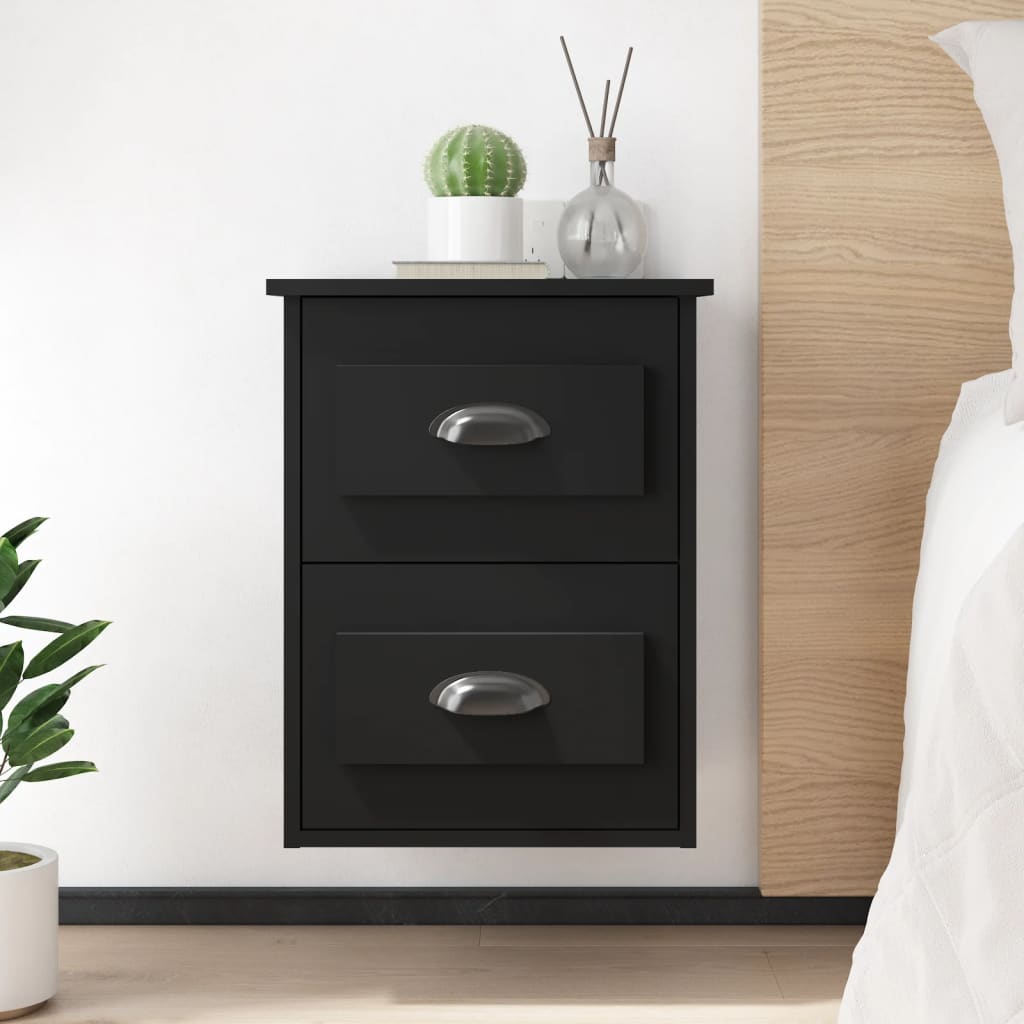 Ethereal Dreams: Wall-mounted White Bedside Cabinet