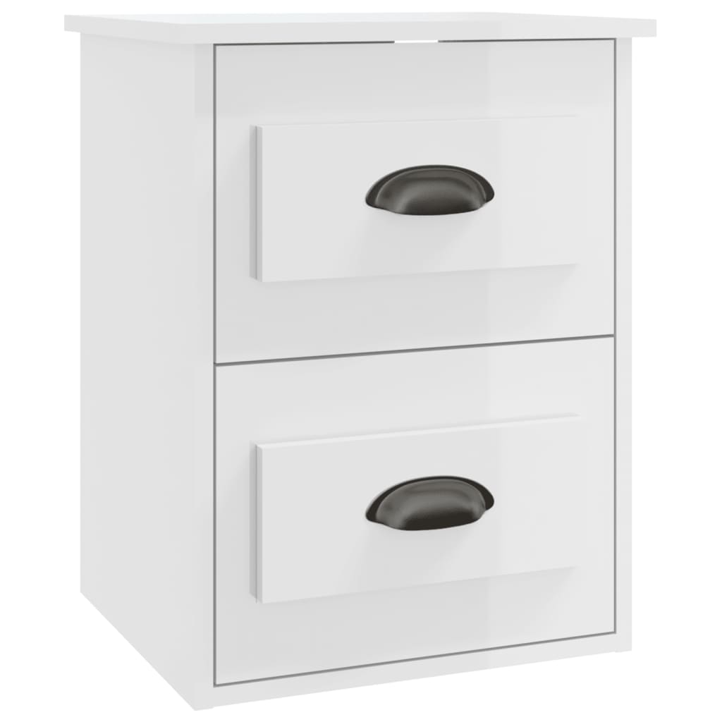 Ethereal Dreams: Wall-mounted White Bedside Cabinet