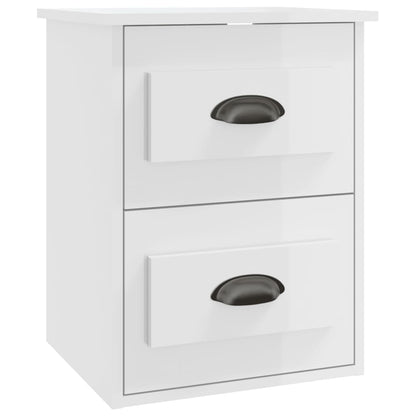Ethereal Dreams: Wall-mounted White Bedside Cabinet