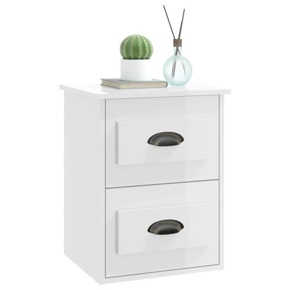 Ethereal Dreams: Wall-mounted White Bedside Cabinet