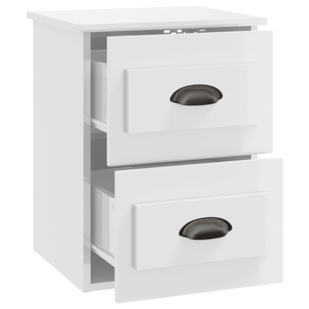 Ethereal Dreams: Wall-mounted White Bedside Cabinet