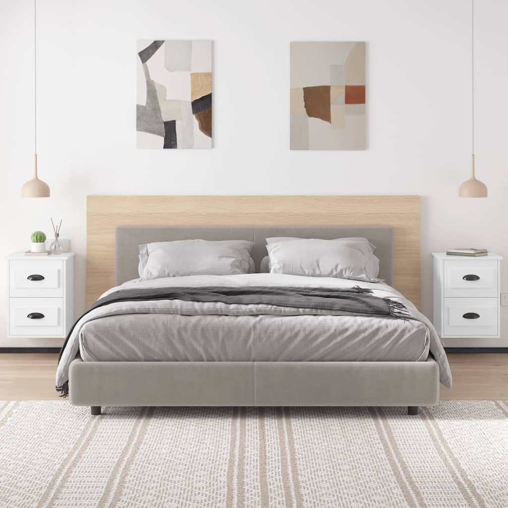 Serene Haven: Set of 2 Wall-mounted White Bedside Cabinets