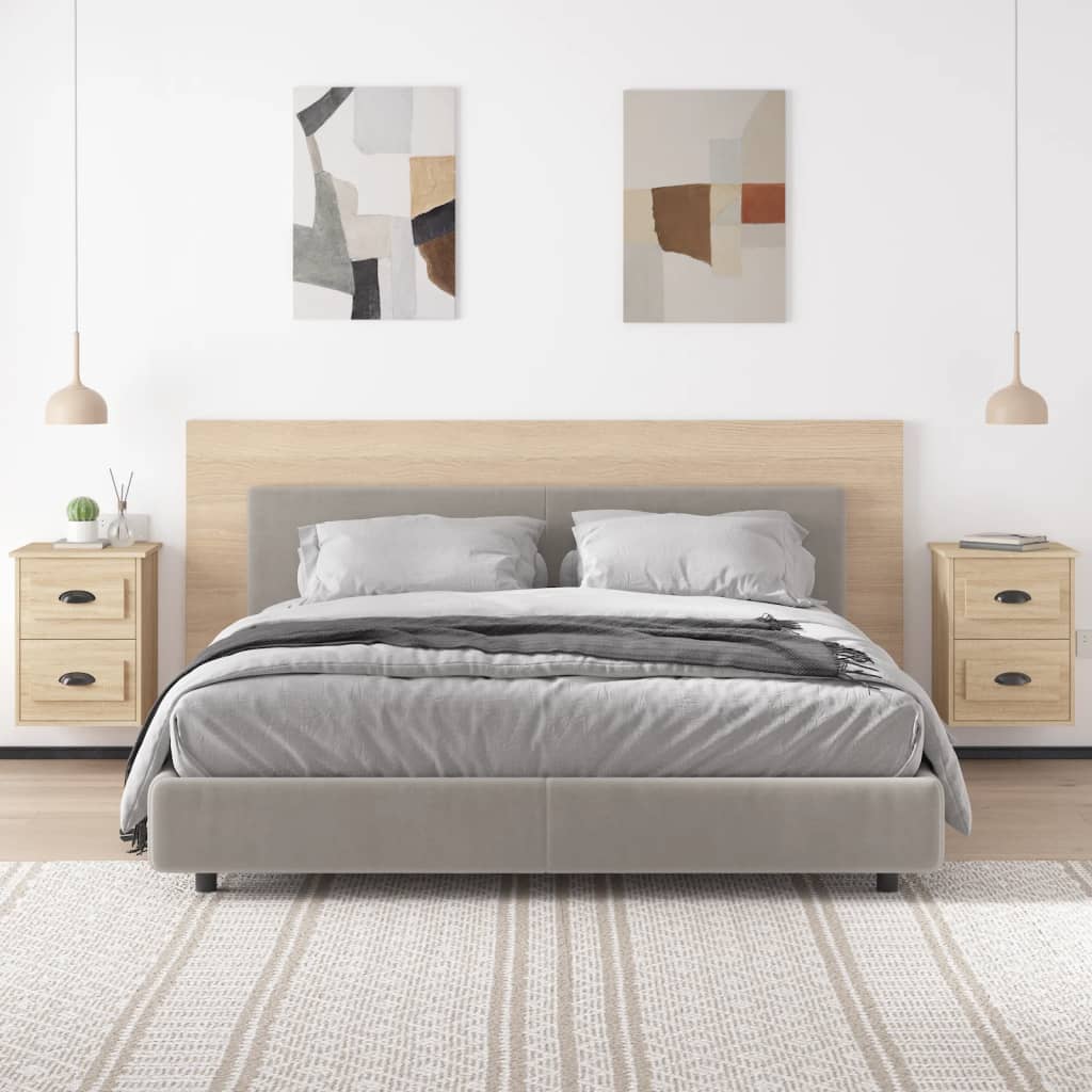 Serene Haven: Set of 2 Wall-mounted White Bedside Cabinets