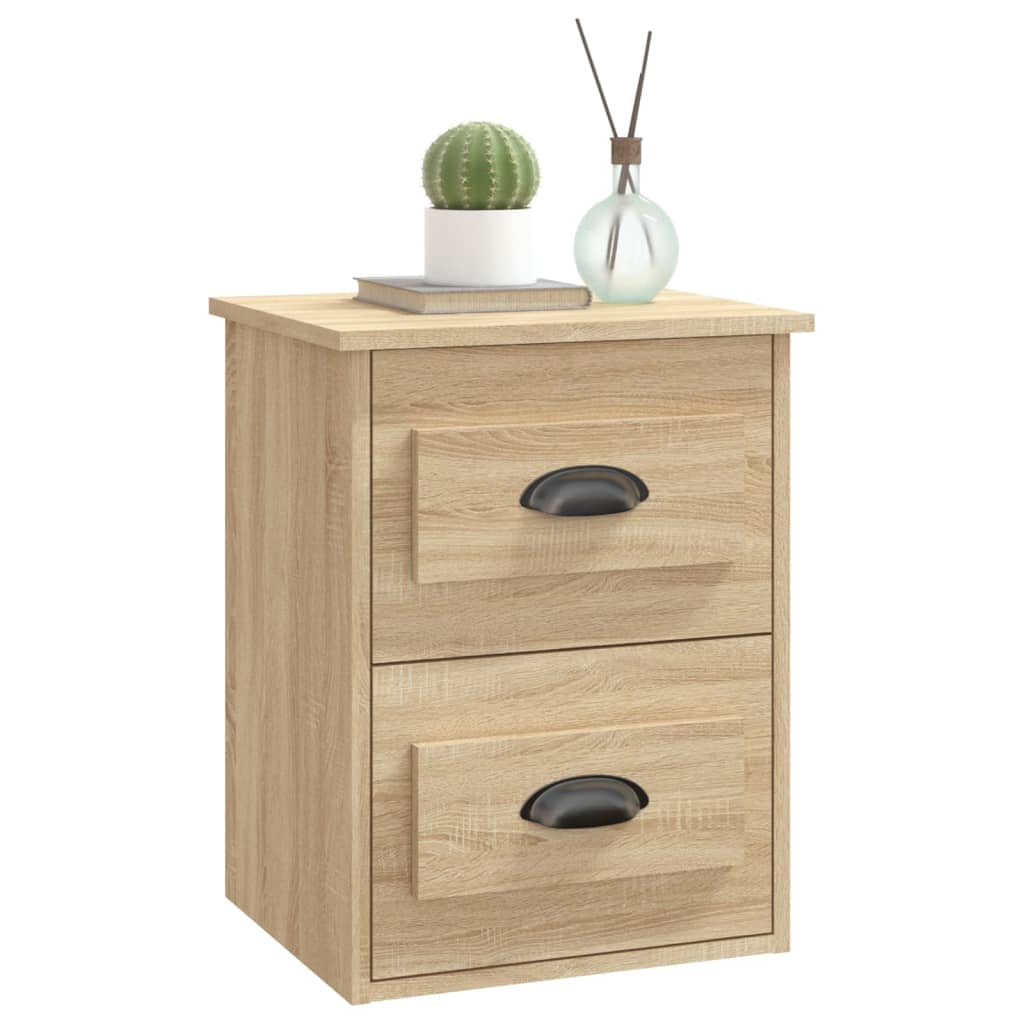 Serene Haven: Set of 2 Wall-mounted White Bedside Cabinets