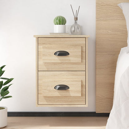Serene Haven: Set of 2 Wall-mounted White Bedside Cabinets