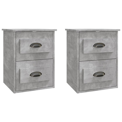 Serene Haven: Set of 2 Wall-mounted White Bedside Cabinets